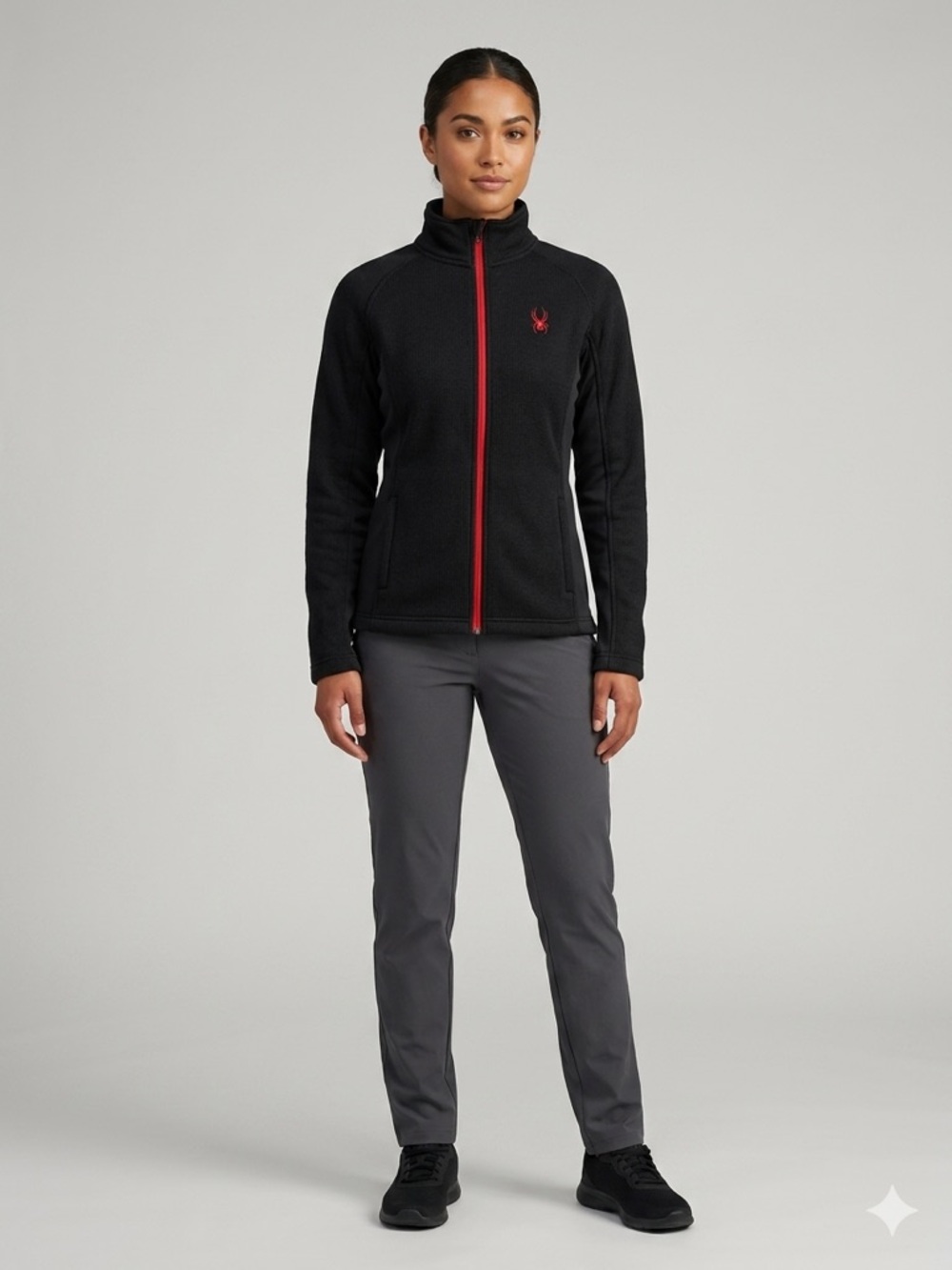 Spyder Women’s Black Full Zip Waffle Knit Core Jacket - Small